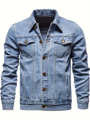 Men's Casual Slim Jacket Vintage Lapel Denim Jacket