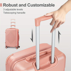 4pcs Luggage with Corner Protectors, 12/ 20/ 24/ 28-Inch, Durable Hard Shell, 360 Spinner Wheels, Multifunctional Large Capacity, Lightweight Travel Suitcase
