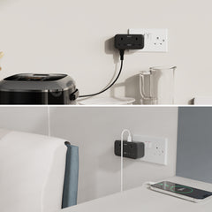 baykul Multifunctional UK Plug Socket with 2 Standard UK Sockets, 2 Schuko Sockets, 3 USB Ports, Max 3250W, Surge Protection, Fire-Resistant Material, Compact and Lightweight for Home/Office/Travel Use ideal for Christmas travel