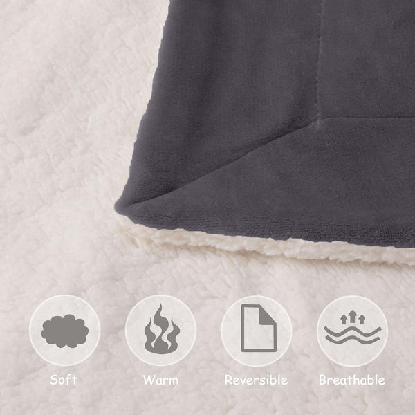 1pc Luxurious Double-Sided Sherpa Throw Blanket – Soft, Warm & Cozy Contemporary Blanket, Machine Washable, Perfect for Couch, Bed, Office & Travel, Ideal Gift