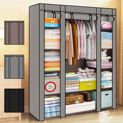 Portable Wardrobe 128x45x173cm Fabric Wardrobes for Bedroom Large Foldable Closet Storage Oranisers Portable Wardrobes for Bedroom
