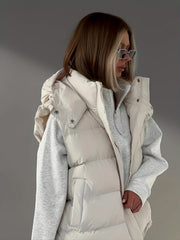 Women'S Plain Color Basic Daily Insulated Puffer Vest