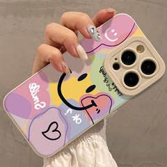 Phone Case: White Pupil Joyful Face Unisex Fashion Durable Case with Shockproof Protection and Lens Cover, for iPhone 17 Promax/Pro/ Air, 16 Plus, 15, 14 Pro Max, 13, 12 and Galaxy/XIAOMI.Gift for Friends, Boys, Girls or Family.
