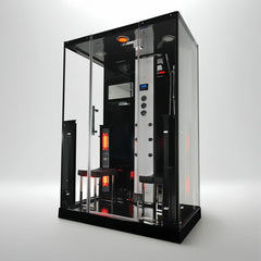 Insignia All in One Steam Shower & Infrared Sauna with Aromatherapy in Black - 1450 X 900Mm