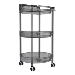 1pc 3-layer Slim Rolling Storage Cart with 4-Wheel Mobility, Practic Plastic Kitchen Storage Trolley with Handle and Hook, Multifuctional Shelving Unit Storage Rack Oganizer for Snack, Book, Sundries in Bathroom, Bedroom, Kitchen & Home Organization