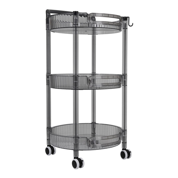 1pc 3-layer Slim Rolling Storage Cart with 4-Wheel Mobility, Practic Plastic Kitchen Storage Trolley with Handle and Hook, Multifuctional Shelving Unit Storage Rack Oganizer for Snack, Book, Sundries in Bathroom, Bedroom, Kitchen & Home Organization