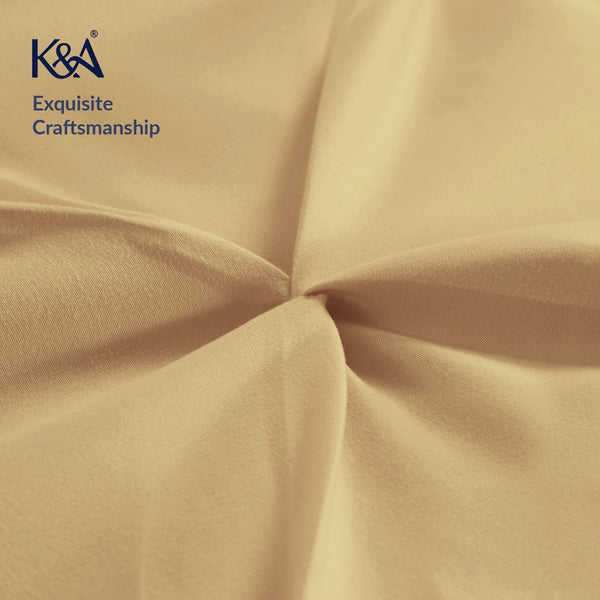 K&A® Pintuck Pinch Pleat Duvet Cover Set with Zipper Closure including Pillowcase – Ultrasoft Brushed Microfiber – Easy Care & Machine Washable
