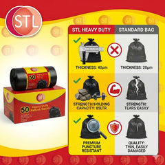 EXTRA STRONG HEAVY DUTY BLACK BIN LINERS RUBBISH BAGS WASTE REFUSE GARBAGE SACKS