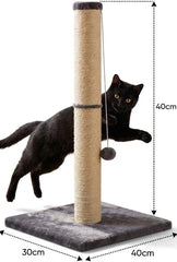Cat Scratching Post 40cm Scratch Post Kitten Cat Tree Scratcher Sisal Pole Vertical Claw Scratching Tall Modern Design For Cats New