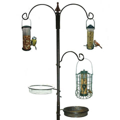 Bird Feeding Station with 3 Brackets | Includes Water & Mesh Dish | Stylish Garden Bird Feeder Stand