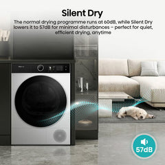 Hisense Kitchenfit 5I Series DH5I904BWBC, 9Kg Heat Pump Dryer, A+++ Rated in White