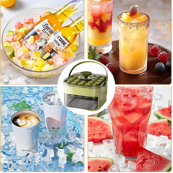 Ice Trays for Freezer with Lid and Shovel, Ice Cube Tray Making 50pcs Ice Cubes, Easy Press to Release Ice, Ice Tray with Storage Bin Chilling Cocktail Whiskey Coffee 2 Trays 1 Ice Bucket