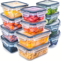 8pcs Set of Transparent Multi-Compartment Sealed Grain Storage Containers with Lids