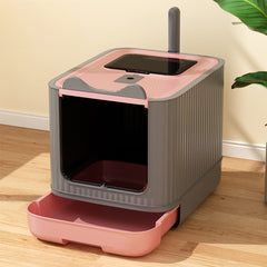 Cat Litter Box, Plastic Pet Toilet, Removable Litter Box, Large Cat Litter Box Hooded Litter Tray Drawer, UV Sterilization and Deodorization, Provide Your Cat with A Comfortable Place