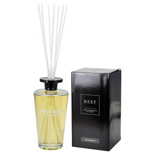 REEF 1000ml Reed Oil Diffuser Set, Sandalwood, Teak Wood, Tobacco & Oud, Luxury Beautiful Home Fragrance for Bedroom Living Room Home Decor Office Essential Oil Reed Diffuser for Stress Relief