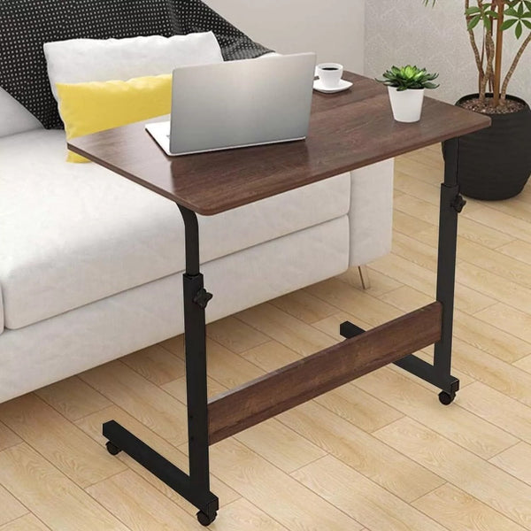 [Versatile Comfort] Adjustable Height Rolling Folding Desk Laptop Desk Folding Laptop Desk Wheels for Easy Mobility, Perfect for Bedroom, Living Room, Outdoor Office & Study Use, Bedroom Desk | Modern Aesthetic | Wood Fiberboard Desk