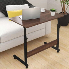 [Versatile Comfort] Adjustable Height Rolling Folding Desk Laptop Desk Folding Laptop Desk Wheels for Easy Mobility, Perfect for Bedroom, Living Room, Outdoor Office & Study Use, Bedroom Desk | Modern Aesthetic | Wood Fiberboard Desk