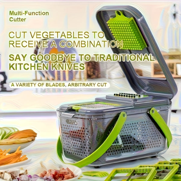 22-In-1 Heavy-Duty Manual Chopper - Vegetable Slicer, Vegetable Cutter, Chopper, Grinder, Suitable for Kitchen, Kitchen Utensils, Kitchen Small Tools, Kitchen, Vegetable Chopper