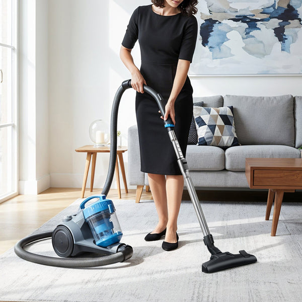 Midea EUREKA Whirlwind Cylinder Bagless Vacuum Cleaner - 700W Powerful Motor, 1.5L Dust Cup, 2-in-1 Dusting Brush, Automatic Cord Rewind, Compact & Lightweight, Perfect for Hardfloors, Carpets, Car, Under-Furniture Cleaning & Pet Hair Cleanup