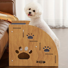 Sturdy Wooden Pet Stairs with Soft Steps - Non-Slip Dog ladder, Portable pet staircase with, for Small, Medium, Large Dogs - Ideal for Beds, Couches, Crate - Easy to Clean & Space-Saving Design for Home or Travel