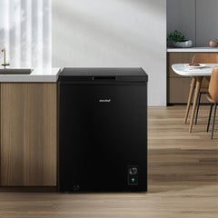 Midea Comfee 99L Multi-Functional Freestanding Chest Freezer: Perfect for Daily Use, with Freezer/Refrigeration Switch, 38dB Quiet Inverter Compressor, 4 Star Freezer Rating, Ideal for Homes & Outbuildings – Black [Energy Class E]