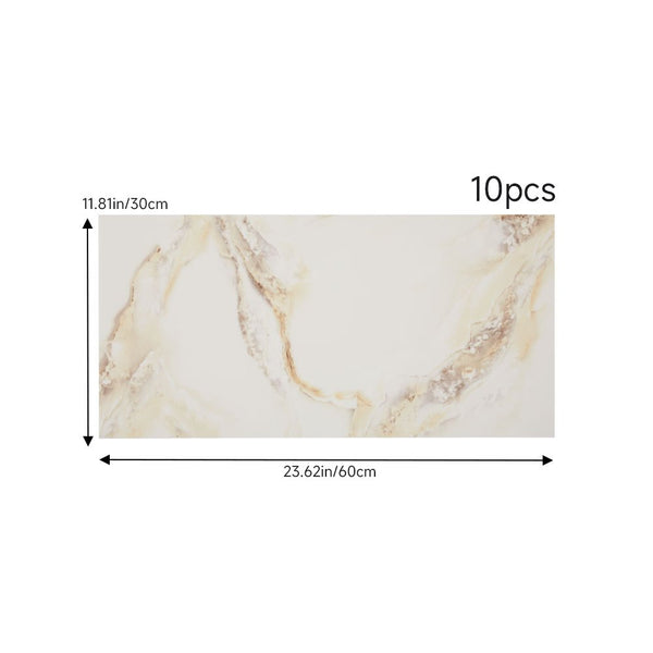 10pcs 3D Marble Wall Tiles Wallpaper, PVC Peel & Stick, Self-Adhesive Wall Stickers Wall Stickers, Golden/Grey Marble Pattern - Home Decoration Wall Stickers, Easy to Clean And Cut, Suitable for Renovation of Bathrooms, Living Rooms, Kitchens, Bedrooms