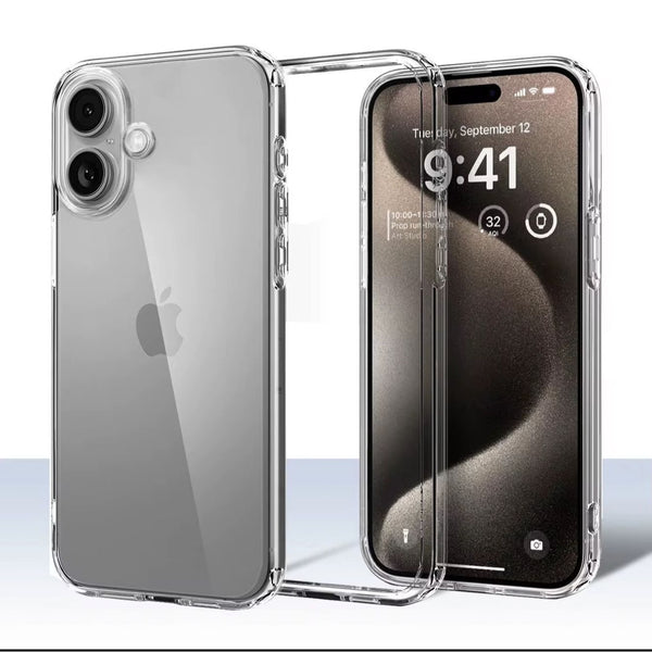 TVELO Clear Phone Case for iPhone 17, iphone 17 air, iphone 17 pro, iphone 17 pro max, Transparent Slim Fit Hard Protective Cover, Shockproof Mobile Case black greay