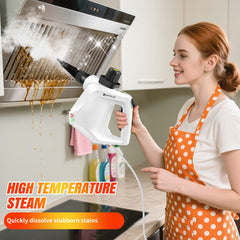 Steam Cleaner Handheld, Steamer for Cleaning, 2.5m Power Cord, Steam Gun, Multi-Purpose Steamer with 7 Accessory Kit for Sofa, Kitchen, Tile, Curtains, Carpets, Window (White)