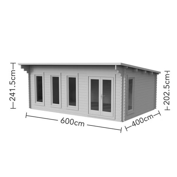 Delivered Forest Garden Harescombe 58Mm Log Cabin 19Ft 8