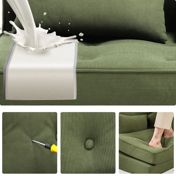 Folding Sofa Bed Adjustable Lazy Tatami Sofa Convertible Floor Couch 5 Levels Adjustable Backrest Lounge Chaise for Living Room Bedroom Guest Room