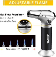 Tbteek Blow Torch, Fit All Tanks Kitchen Blow Torch with Safety Lock & Adjustable Flame for Cooking, BBQ, Baking, Brulee, Creme, DIY Soldering(Butane Not Included)