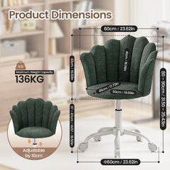 Shell-shaped Office Chair,Adjustable Chenille Swivel Chair,Soft and Flexible, Suitable for Bedrooms, Offices and Studies.