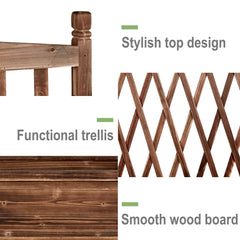 Raised Garden Bed, Wooden Planter Box with Trellis, Vegetable Grow Bed, Support Patio Lattice