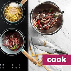 Stainless Steel Mixing Bowls Set for Kitchen, Dishwasher Safe Nesting Bowls for Cooking, Baking, Meal Prepping-6pcs set