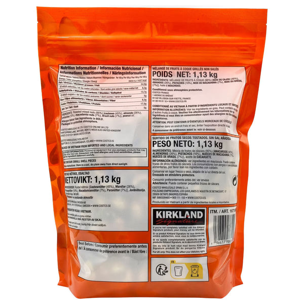 Kirkland Signature Unsalted Mixed Nuts Bag, 1.13Kg