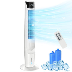 Ice Cooling Tower Fan, Water Conditioner Evaporative Air Cooler Unit with 4 Modes, 3 Speed, Remote Control, Timer, Oscillating for Home Bedroom, Black