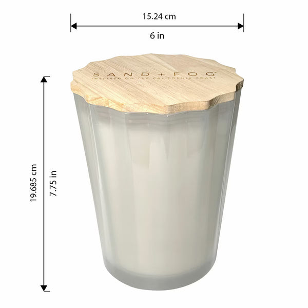 Sand & Fog Scalloped Fragranced Candle, 3.3Kg in Ocean Mist