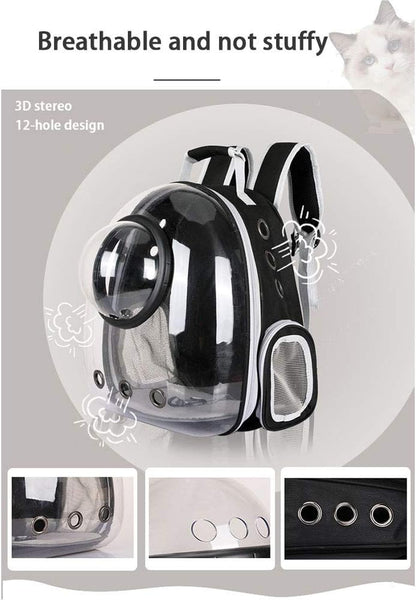 Sipobuy Pet Space Capsule Backpack, Small Medium Cat Puppy Dog Carrier, Transparent Breathable Heat Proof, Pet Carrier for Travel Hiking Walking Camping (Pink)