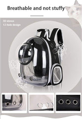 Sipobuy Pet Space Capsule Backpack, Small Medium Cat Puppy Dog Carrier, Transparent Breathable Heat Proof, Pet Carrier for Travel Hiking Walking Camping (Pink)