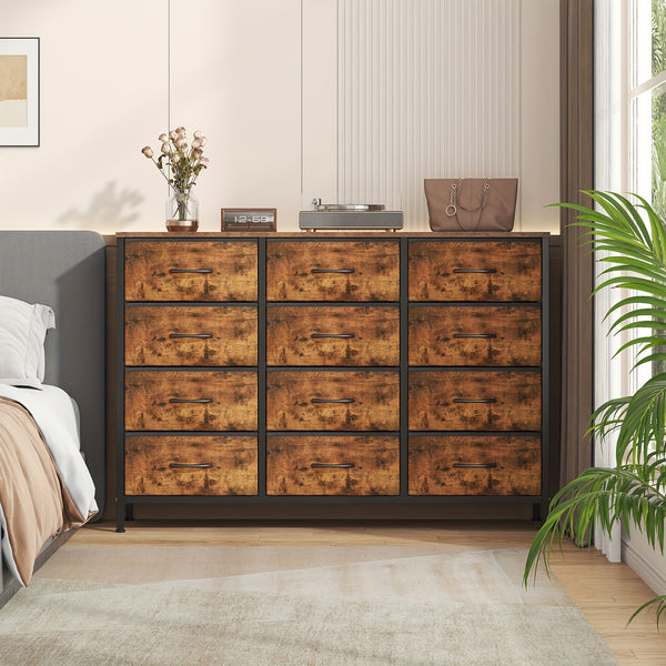 12-Drawer Dresser with Sturdy Handles, Bedroom Furniture