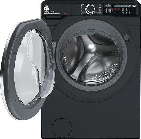 Hoover H-WASH 500 10Kg Freestanding Washing Machine, 1400 RPM, a Rated, Eco‑Power Inverter Motor, Hon App, 60 Programmes, Care Dose, Power Care System, Black, 60X59X85 Cm ‑ HW 410AMBCB/1-80