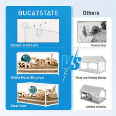 BUCATSTATE 65/80/100Cm (Free Random Color 20L Paper Bedding) Metal Hamster Cage 2.0 - Large Stackable Small Animal Habitat with Deep Burrow, Easy Assembly, for Dwarf And Syrian Hamsters, Guinea Pigs, Gerbils, Reptiles