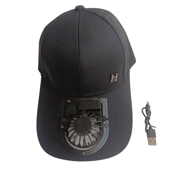 USB Rechargeable Cooling Fan Baseball Cap, 3-Speed Adjustable Airflow Sun Hat for Outdoor Sports, Golf, Fishing, Hiking