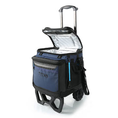 Titan 22.5 Litre (23.7 US Quart) 60 Can Cooler with All Terrain Cart in Navy