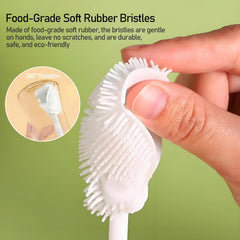 KIBBEH 2Pcs Silicone Bottle Brush - 360° Rotating Soft Bristle Cleaning Brush,3-In-1 No-Dead-Angle Design,Anti-Drop Brush Head,Perfect for Bottles,Tall Glasses, and Narrow Containers