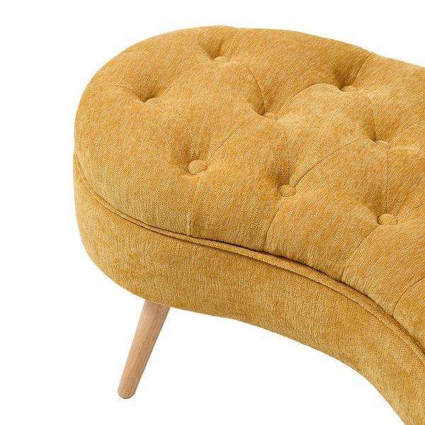 1pc Creative Curved Design Storage Stool, Sofa Stool for Home Living Room, Shoe Changing Stool At Entrance of The Entrance, Bedside Stool Storage Stool for Bedroom, Yellow, 103*39*45cm