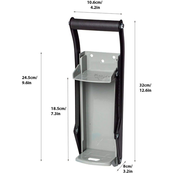 Heavy-Duty Can Crusher for Beer - Wall-Mounted 16oz/500ml Tool with Bottle Opener, Non-Slip Grip Handle, and Easy Setup (Silver)