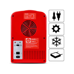 Coca Cola 4L Mini Fridge Polar Bear 6 Can 12V Portable Cooler / Warmer in Skincare Red