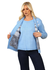 Ladies Twin Set Floral Sweater Womens Knitted Tank Top Cardigan Jumper