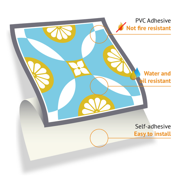 WALPLUS 72 Tile Stickers for Kitchen 15x15cm (6